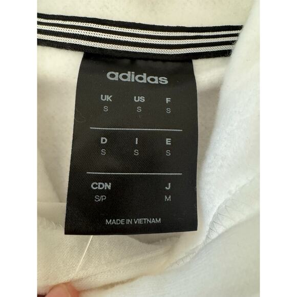 Adidas White 3-Stripes Hoodie Pullover Sweatshirt Men’s Size Small FL4840 - Picture 8 of 13
